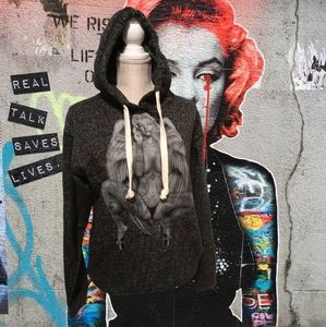 💋Marilyn Monroe Tattooed Angel Unisex Soft Knit Hoodie Sz Med🖤🖤